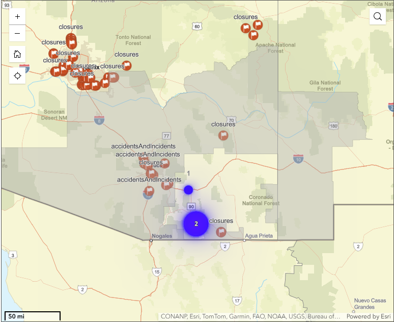 SSVEC Public Outage Viewer map preview